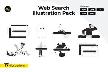 Herramientas de búsqueda web usando Paquete de Ilustraciones