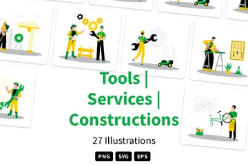 Herramientas | Servicios | Construcciones Paquete de Ilustraciones