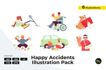 Heureux accidents dans la vie quotidienne Pack d'Illustrations