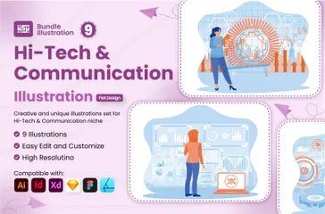 Hi Tech & Communication Illustration Pack