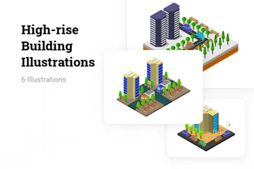 High-rise Building Illustration Pack