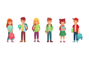 High School Students Illustration Pack