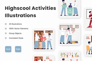 Highschool Activities Illustration Pack