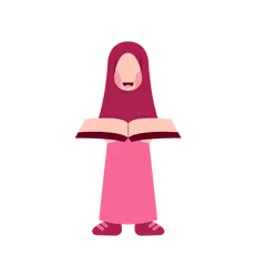 Hijab Girl With Book Illustration Pack