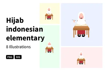 Hijab Indonesian Illustration Pack