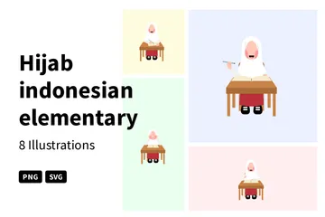 Hijab indonesio Paquete de Ilustraciones