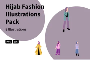 Hijab-Mode Illustrationspack