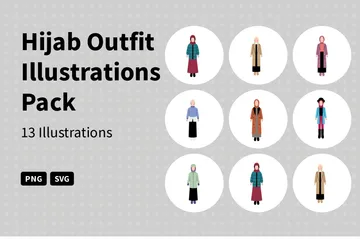 Hijab Outfit Illustration Pack