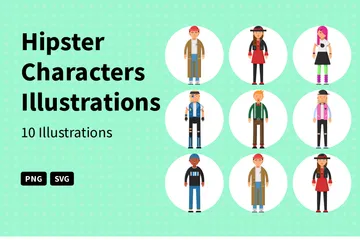 Hipster Characters Illustration Pack