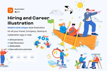 Hiring And Career Illustration Pack