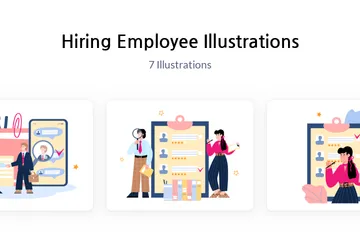 Hiring Employee Illustration Pack