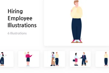 Hiring Employee Illustration Pack