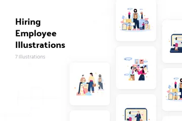 Hiring Employee Illustration Pack