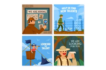 Hiring Talent Session Card Illustration Pack