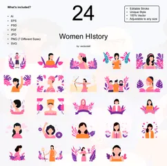 Histoire des femmes Pack d'Illustrations