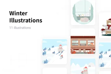 Hiver Pack d'Illustrations