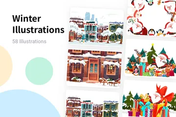 Hiver Pack d'Illustrations