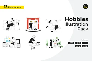 Hobbies Of People Illustration Pack