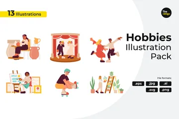 Hobbies Of People Illustration Pack