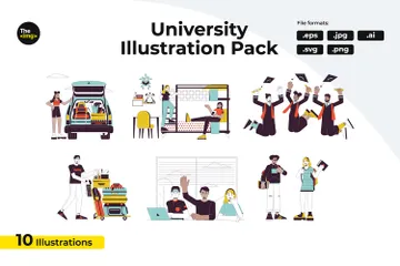 Hochschule und Universität Illustrationspack