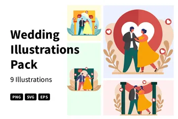 Hochzeit Illustrationspack