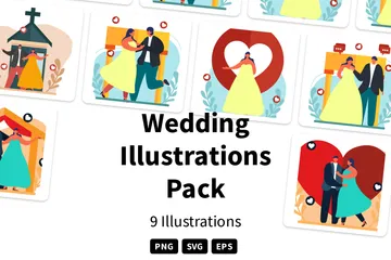 Hochzeit Illustrationspack