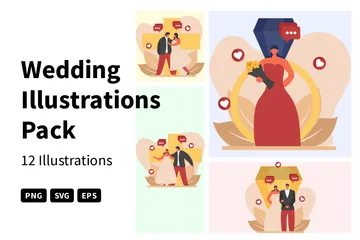 Hochzeit Illustrationspack