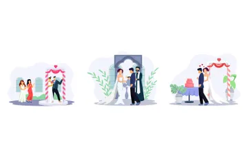 Hochzeit Illustrationspack