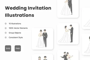 Hochzeitseinladung Illustrationspack