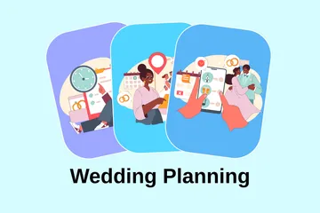 Hochzeitsplanung Illustrationspack