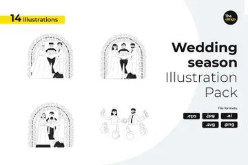 Hochzeitszeremonie Illustrationspack