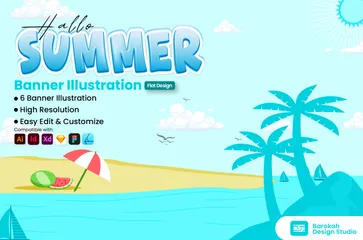 Hola Verano 1 Paquete de Ilustraciones