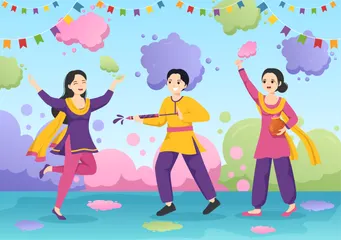 holi holiday animated