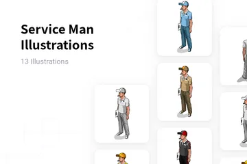 Hombre de servicio Paquete de Ilustraciones