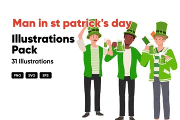 Hombre en el día de San Patricio Paquete de Ilustraciones