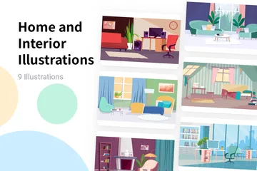 Home And Interior Illustration Pack