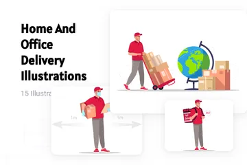 Home And Office Delivery Illustration Pack