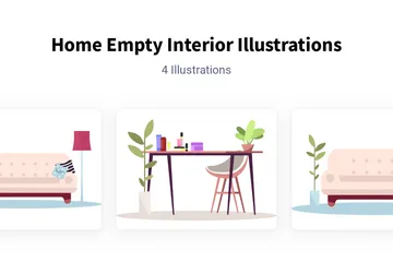 Home Empty Interior Illustration Pack