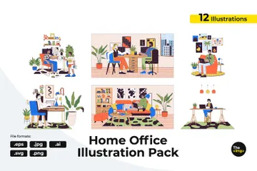 Home Office Organization Illustration Pack