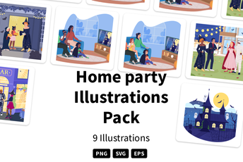 Home Party Illustration Pack