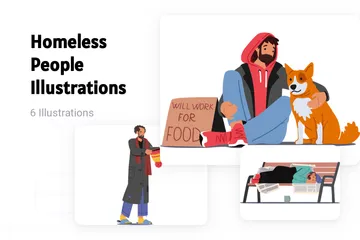 Homeless People Illustration Pack