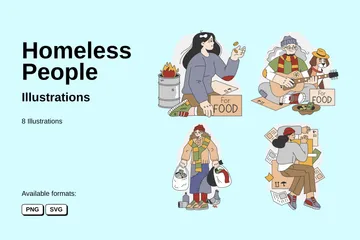 Homeless People Illustration Pack