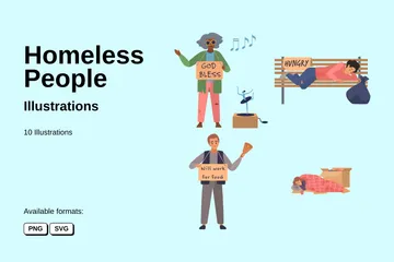 Homeless People Illustration Pack