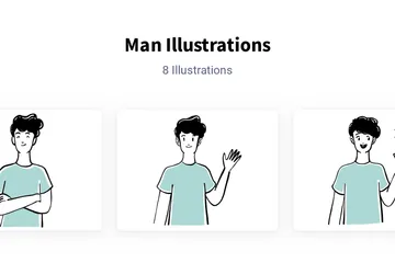 Homem Pacote de Ilustrações