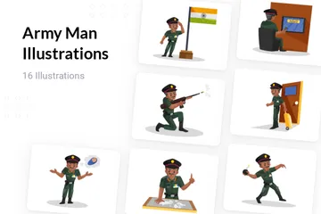 Homem do Exército Pacote de Ilustrações