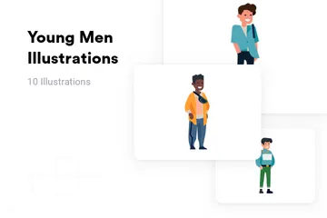 Homens jovens Illustration Pack