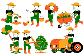 Homme agriculteur Pack d'Illustrations