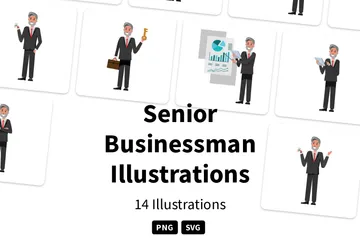 Homme d'affaires senior Pack d'Illustrations