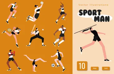 Homme sportif Pack d'Illustrations