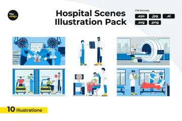 Soins médicaux à l'hôpital Pack d'Illustrations